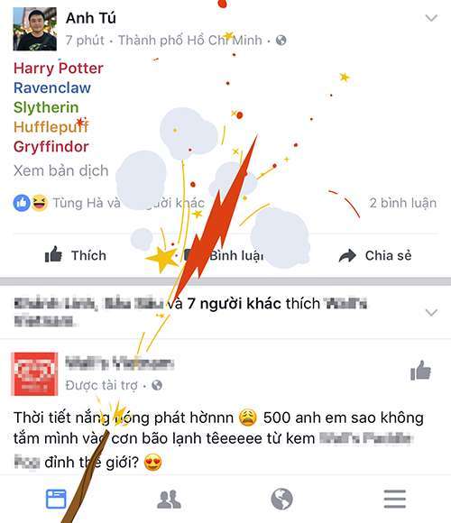 Hướng dẫn cách tạo phép thuật Harry Potter trên Facebook